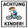 Melis-Folienwerkstatt Warning Sign – Children at Play, 15 x 10 cm, 3 mm Rigid Foam, Pre-Drilled Holes, Multiple Sizes/Materials view 1