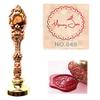 Custom Name Round Italic Monogram Personalized Logo Wax Seal Stamp Set with Rosewood Handle view 1