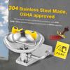 CGOLDENWALL Wall-Mounted 304 Stainless Steel Eyewash Station, Dual Spray Nozzles, Hand Push Plate, 12 L/min view 4