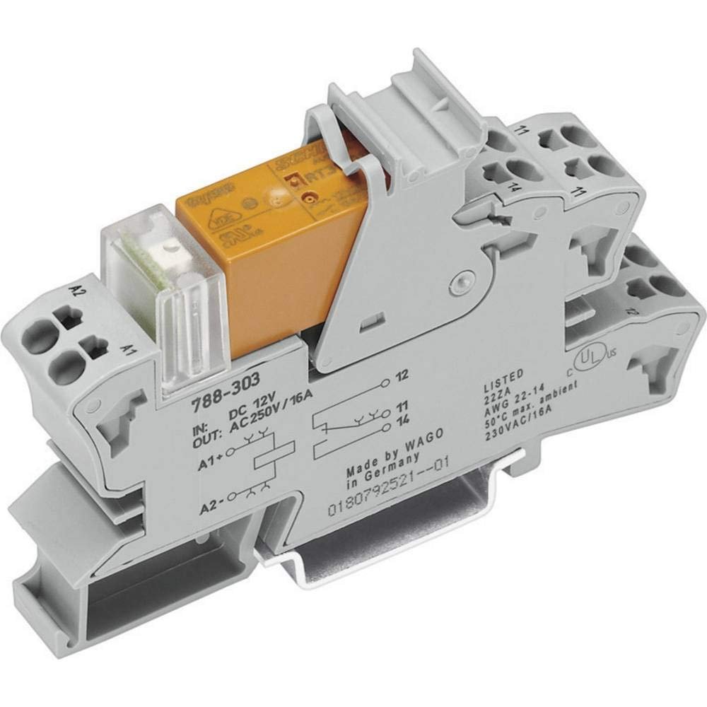 WAGO 788-312 Relay Module, 24 V DC, 8 A, 2 Changeover Contacts