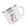 Crealuxe Personalized Enamel “Unicorn” Mug with Name and Saying, Camping Mug view 1