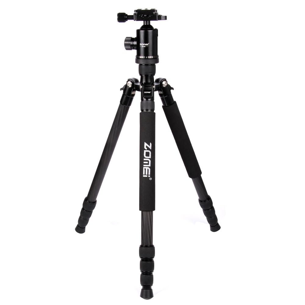 Zomei Z818C 65 in Carbon Fiber Travel Tripod with Ball Head and Carrying Bag