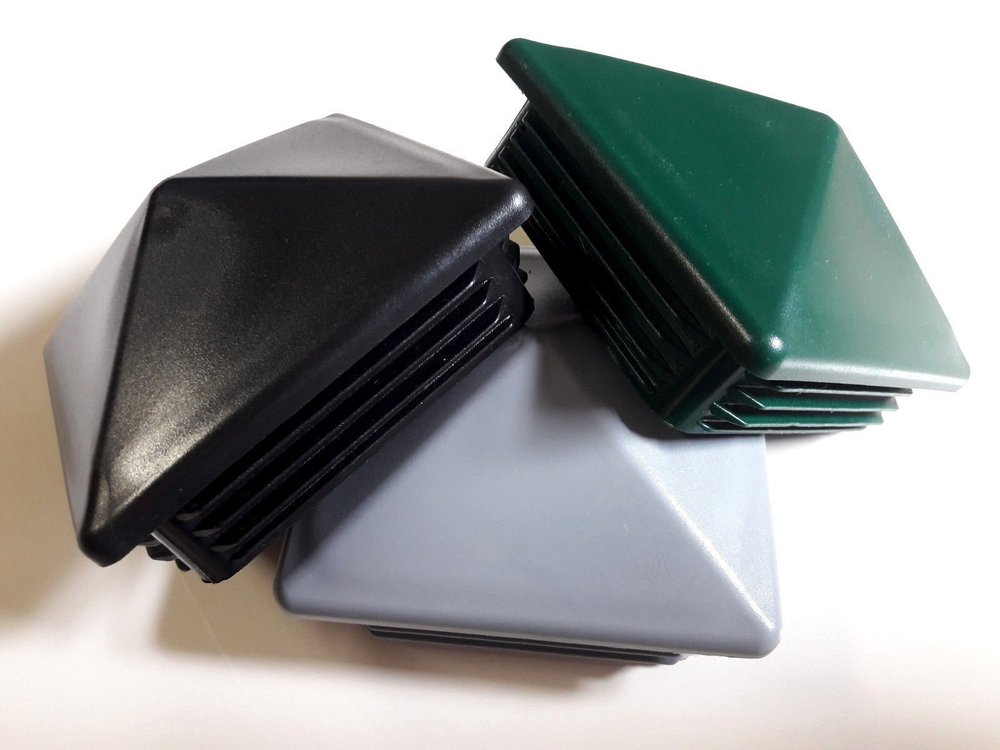 10 Black Pyramid-Shaped Fence Post Plugs, 80 x 80 mm
