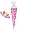School Cone Set, Pink with White Dots, 50 cm, with 5 Mini Cones view 4