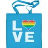 Shirtgeil LGBT Rainbow Heart in Love Cotton Tote Bag, One Size, Light Blue view 1