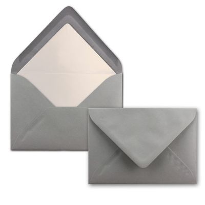 75 Graphite Gray Envelopes, DIN C6, White Tissue-Lined, 90 gsm, Wet Seal – NEUSER PAPIER