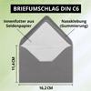 75 Graphite Gray Envelopes, DIN C6, White Tissue-Lined, 90 gsm, Wet Seal – NEUSER PAPIER view 2