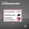 Alarm-Protected, Video-Monitored Sign, No Unauthorized Entry, White Aluminum, 30 x 20 cm view 2