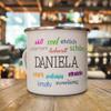 printplanet Personalized Enamel Mug with Name Daniela, Positive Eigenschaften Design, Nostalgic Camping Mug, Silver, 300 ml view 2
