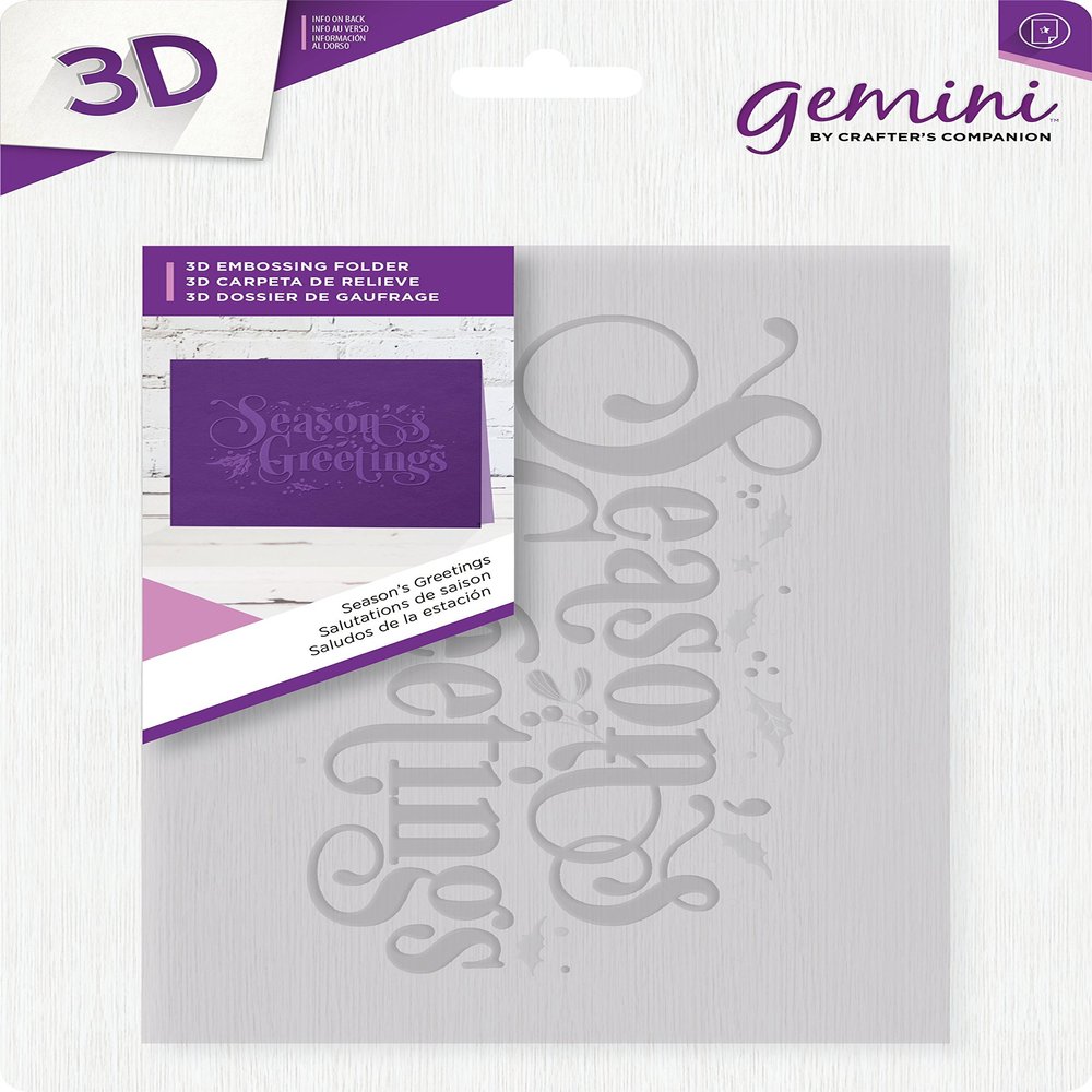 Gemini Season's Greetings 3D Embossing Folder, 5 x 7 in.