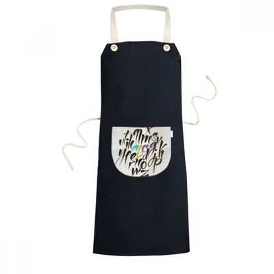 DIYthinker A to Z Alphabet Quote Art Cooking Apron with Pockets, 70 x 67 cm, Black