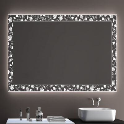 SARAR Bathroom Mirror with A++ LED Lighting, 150 x 70 cm, Laser Engraving LD411