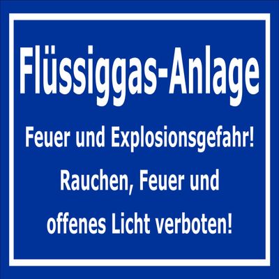 Melis-Folienwerkstatt Sign: LPG Installation – Fire and Explosion Hazard, 60 x 40 cm, 3 mm Rigid Foam