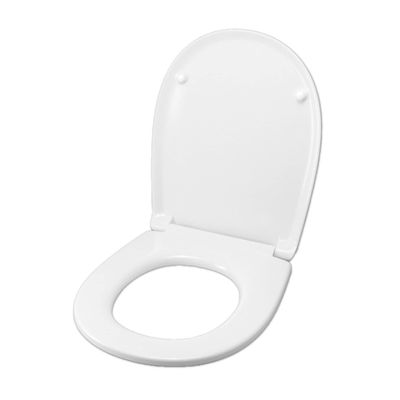 GLOBO Graze Toilet Seat, White, Stainless Steel Hinges, Standard or Soft-Close