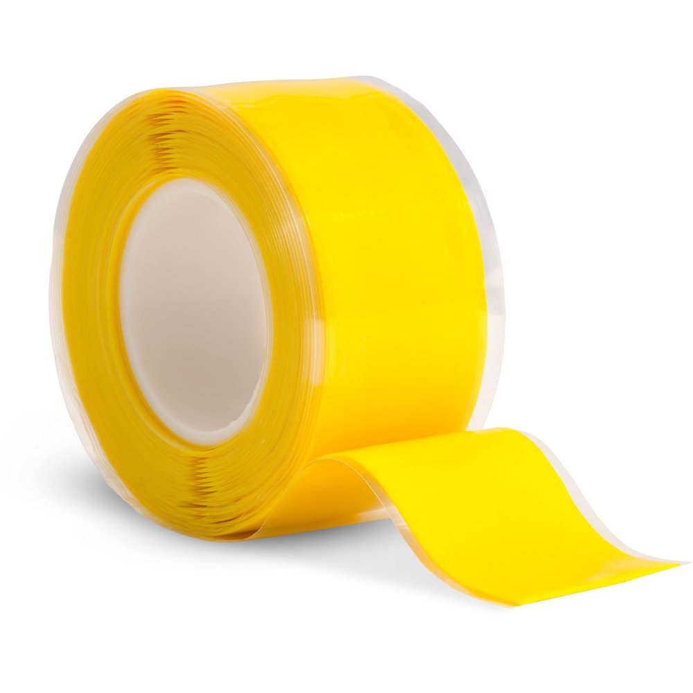 Domain Cycling Self-Fusing Silicone Bike Handlebar Repair Tape, 10 ft Roll - Yellow