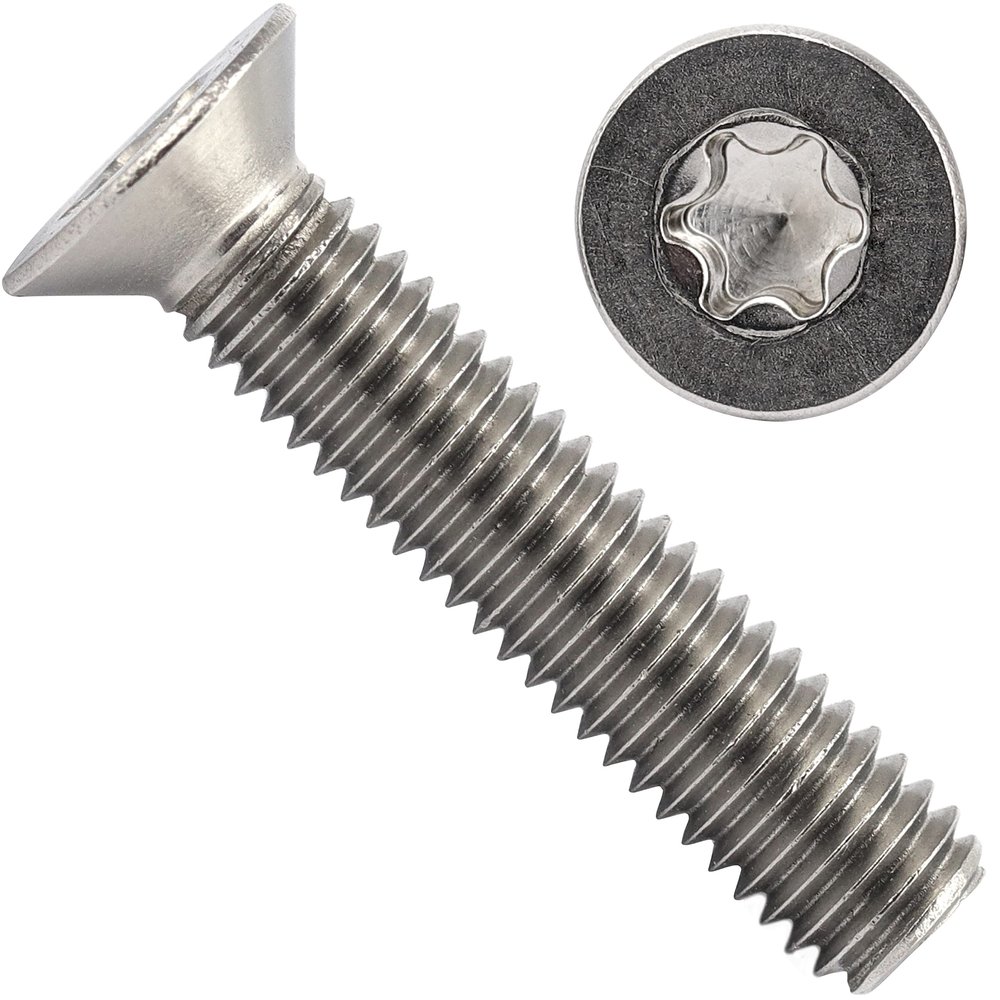 OPIOL QUALITY M2 x 6 mm TX Countersunk Screws, A2/V2A Stainless Steel, DIN 965, 20-Pack