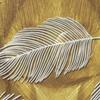 Mnsruu Golden Feather Shower Curtain with Hooks, 72 x 72 Inches view 4