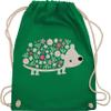 Shirtracer Drawstring Backpack – Hedgehog Spring Animals with Flowers I – One Size – Green view 1