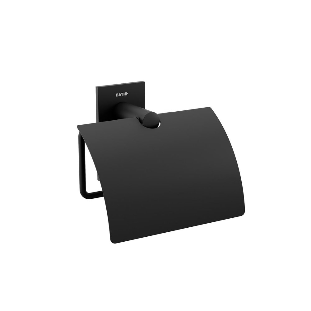 Toilet Paper Holder with Matte Black Cover, 12.5 x 5.5 x 11.5 cm