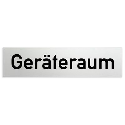 Trschilder24 Aluminum Door Sign “Equipment Room” 160 x 40 x 1.5 mm, Self-Adhesive