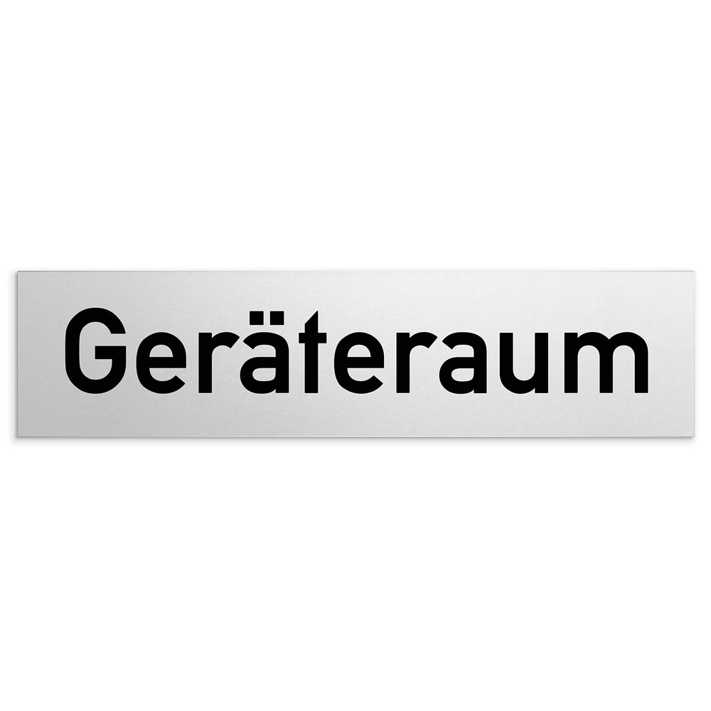 Trschilder24 Aluminum Door Sign “Equipment Room” 160 x 40 x 1.5 mm, Self-Adhesive