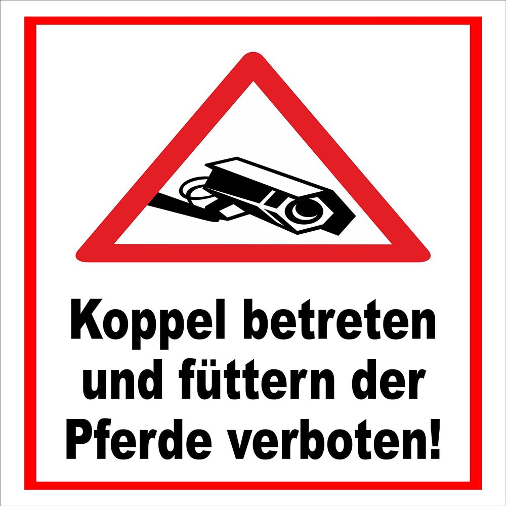 No Entering or Feeding Horses Sign, 15 x 10 cm, Sticker, Multiple Sizes/Materials