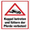 No Entering or Feeding Horses Sign, 15 x 10 cm, Sticker, Multiple Sizes/Materials view 1