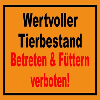 Valuable Livestock Sign, 15 x 10 cm, 3 mm Rigid Foam, Multiple Sizes/Materials