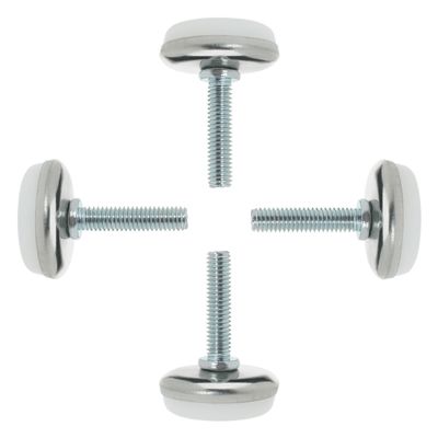 Sourcingmap Screw-On Furniture Glides, M6 x 25 x 30 mm, Adjustable Leveling Feet, 4-Pack