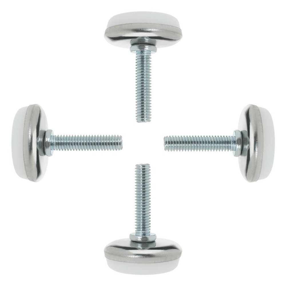 Sourcingmap Screw-On Furniture Glides, M6 x 25 x 30 mm, Adjustable Leveling Feet, 4-Pack