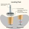 Sourcingmap Screw-On Furniture Glides, M6 x 25 x 30 mm, Adjustable Leveling Feet, 4-Pack view 4