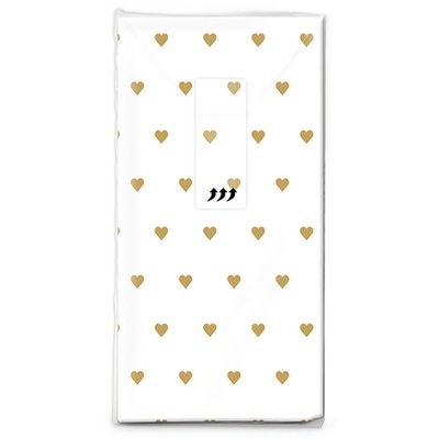10 Packs of Gold “Hearts” Tissues for Tears of Joy (100 Count)
