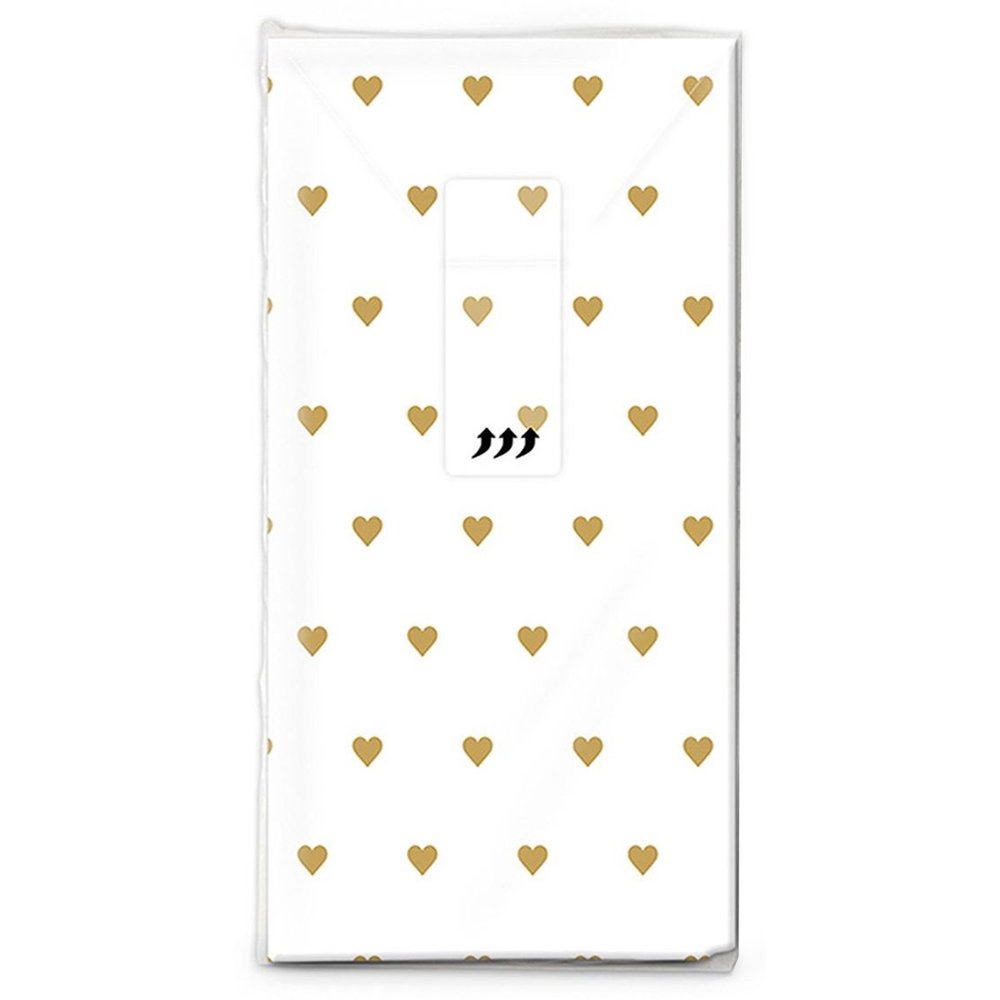 10 Packs of Gold “Hearts” Tissues for Tears of Joy (100 Count)