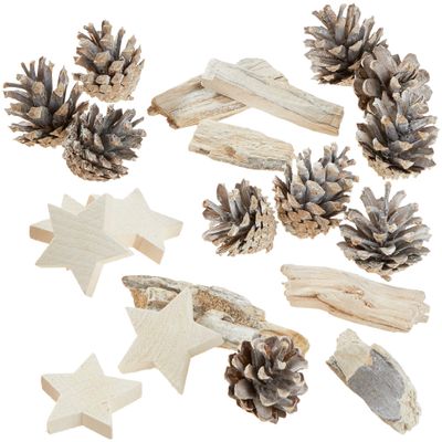 Glorex Bleached Linden Wood Craft Mix, 1,000 g