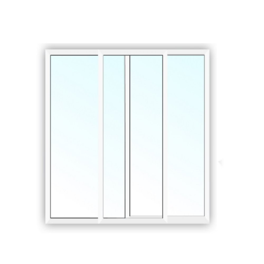 Aluminum Sliding Window - Double Glazing, Clear Glass - 4/10/4 - White - W x H: 1800 x 1300 mm - Construction Depth: 45.5 mm