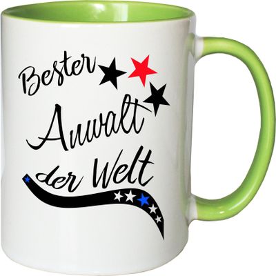 Mister Merchandise Mug “Best Lawyer in the World,” White-Green