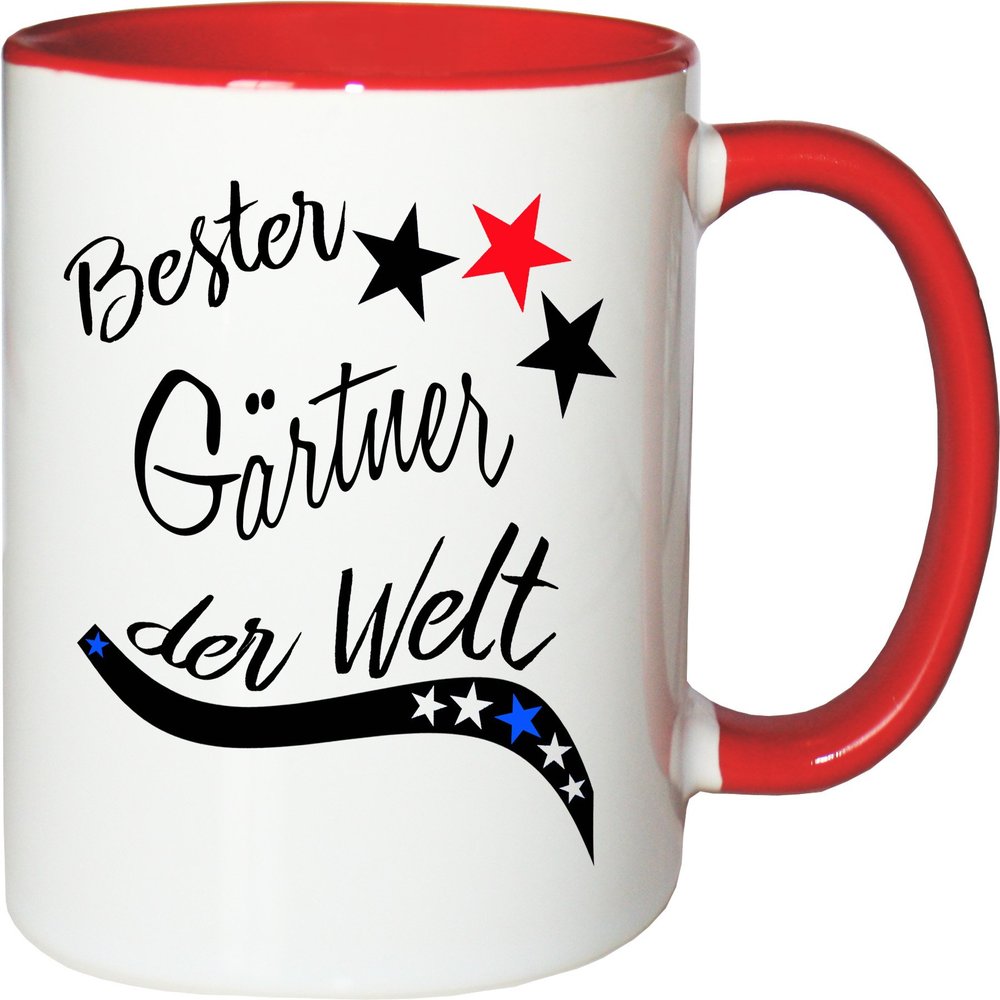 Mister Merchandise Best Gardener in the World Mug, White/Red