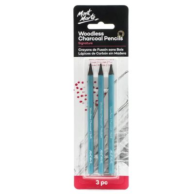 Mont Marte Charcoal Pencils Set, 3-Piece