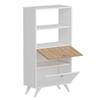 Homidea KATTUS Bookshelf - Freestanding Bookcase for Living Room or Office, Modern Design (White - Walnut) view 4
