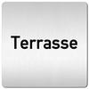 Türschilder24 XXL Sign - Door Sign (B) 125 x 125 mm, Terrace, 1.5 mm Solid Aluminum, 100% Made in Germany view 1