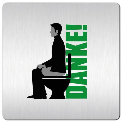 Türschilder24 XXL Door Sign, 125 x 125 mm, Please Urinate Sitting Down, Variant B