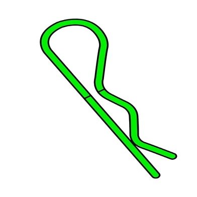 Team Corally Body Clips - 45 Bent - Small - Green - 10 pcs