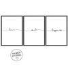 Wunderpixel Set of 3: Love, Smile, Happiness Fine Art Prints on Hahnemühle Paper, A4, Unframed, Black and White view 2