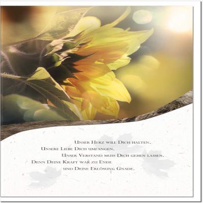 metALUm Sympathy Card REDEMPTION | Sunflower 3300018