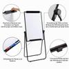 DOEWORKS Flipchart Stand Whiteboard 90 x 60 cm, Double-Sided Magnetic, Height-Adjustable and Foldable, Black view 4
