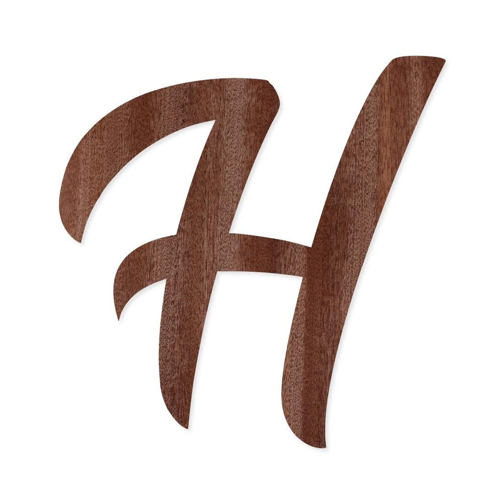 Btic GmbH BHeart Wood Veneer Letter – Dark 0.6 mm – 15 cm Uppercase H