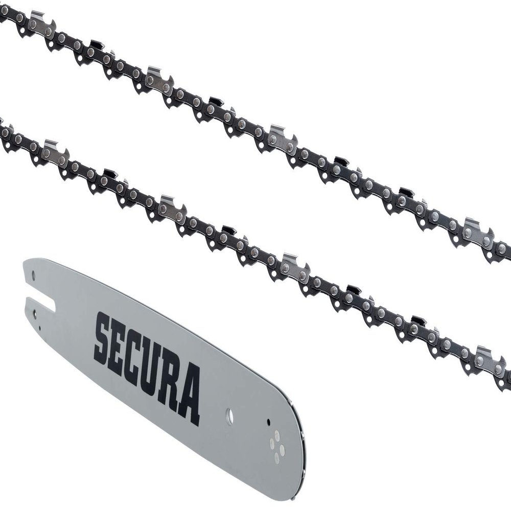 SECURA 2 Saw Chains VM + Guide Bar for Echo C2700 Chainsaw, 40 cm, 3/8 LP, 57 Drive Links, 1.3 mm
