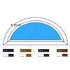 Arched uPVC Window, Clear Double Glazing, 1400 x 700 mm, White/Golden Oak view 1