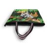 Large Jungle Animals Shoulder Tote Bag with Zipper, Elephant and Giraffe, Multicolor view 4
