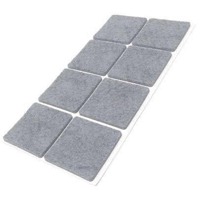Adsamm 8 Self-Adhesive Felt Pads, Gray, 50 x 50 mm, Square, 3.5 mm Thick